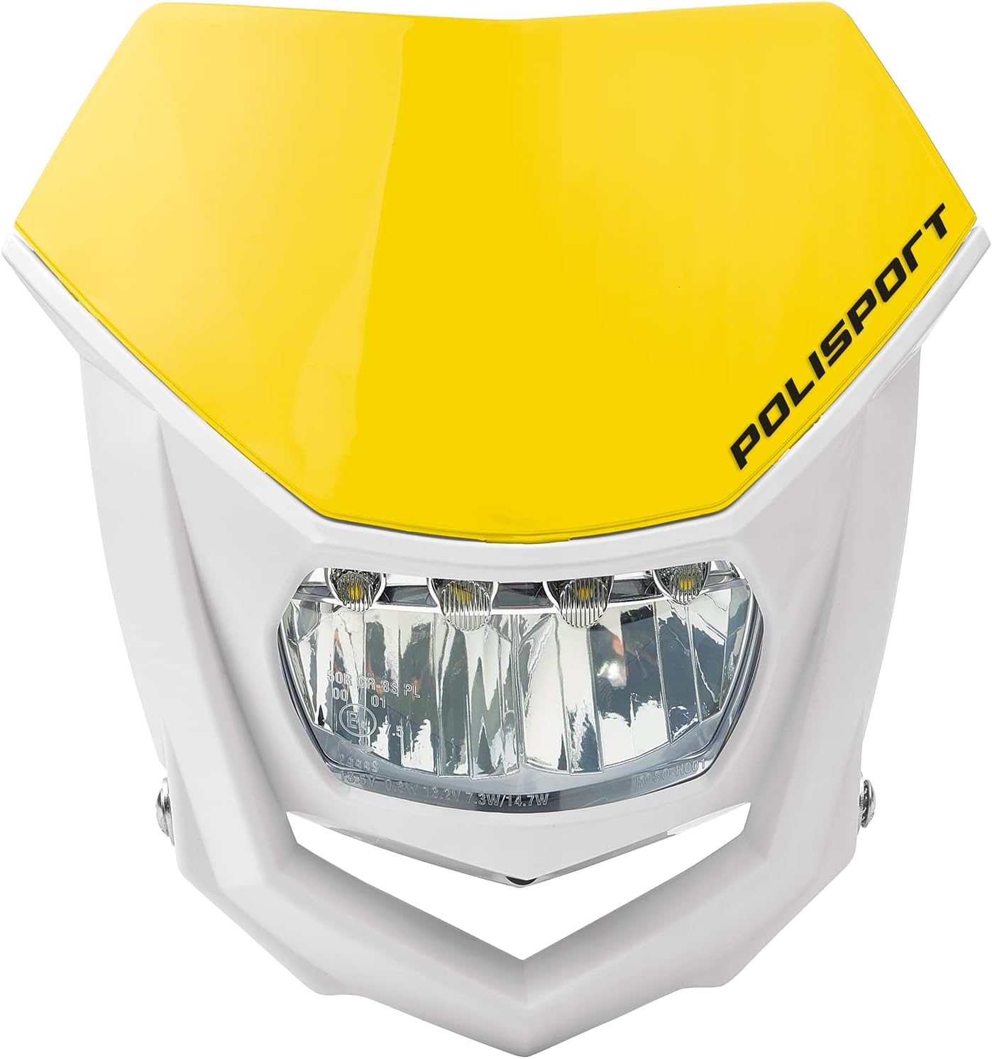 POLISPORT - FARO E MASCHERINA COMPLETO HEADLIGHT HALO LED ECE CROSS ENDURO GIALLO
