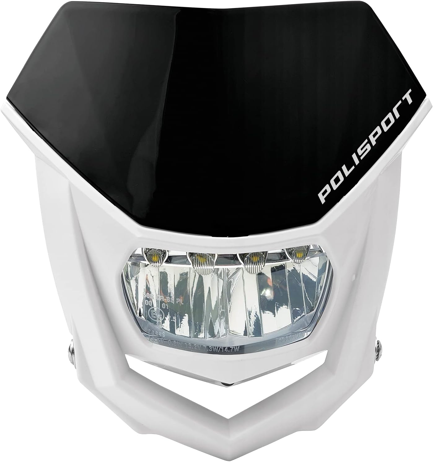 POLISPORT - FARO E MASCHERINA COMPLETO HEADLIGHT HALO LED ECE CROSS ENDURO NERO
