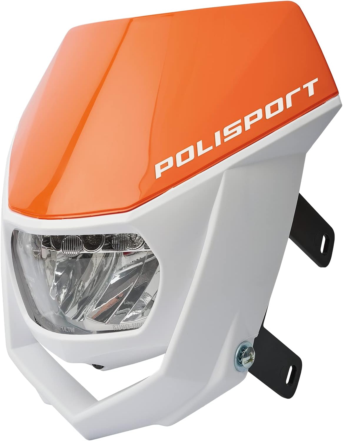 POLISPORT - FARO E MASCHERINA COMPLETO HEADLIGHT HALO LED ECE CROSS ENDURO ARANCIONE