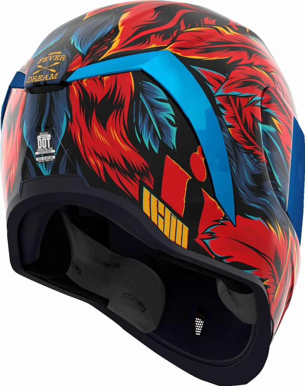 CASCO INTEGRALE - ICON AIRFORM FEVER DREAM - OMOLOGATO ECE 2206 ROSSO E BLU