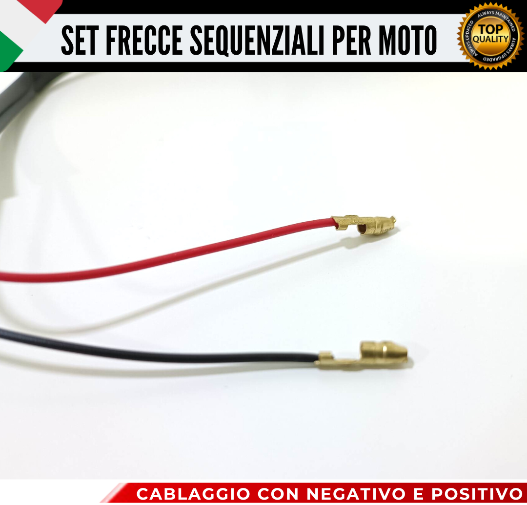COPPIA FRECCE MOTO LED CON ACCENSIONE DINAMICA SEQUENZIALE ARANCIONE UNIVERSALI