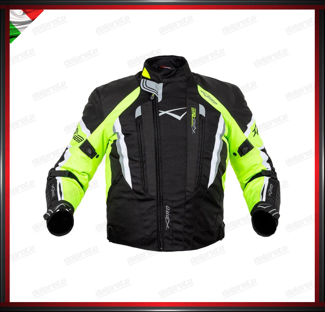 GIACCA MOTO IN TESSUTO CORDURA FLUO TERMICA E SFODERABILE IMPERMEABILE OMOLOGATO CE