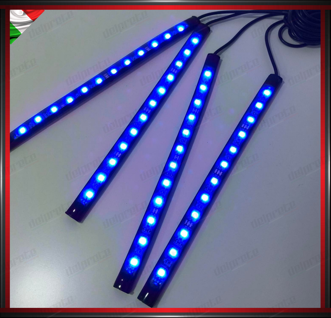 STRISCIA LED VANO PIEDI INTERNI AUTO AMBIENT LIGHT RGB MULTICOLORE COMANDO APP
