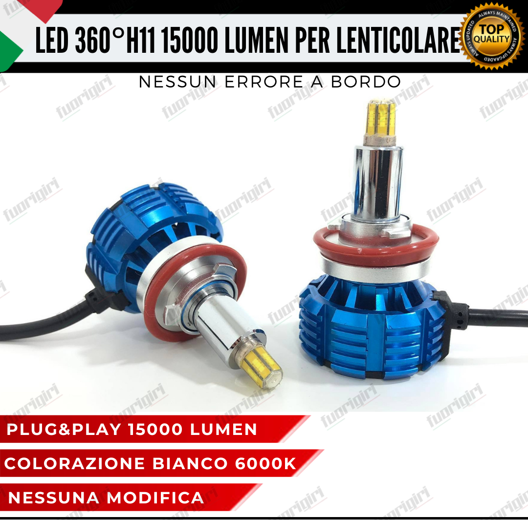 KIT FULL LED H11 360° GRADI PER LENTICOLARI DAIHATSU TERIOS MK2 100% NO ERRORE