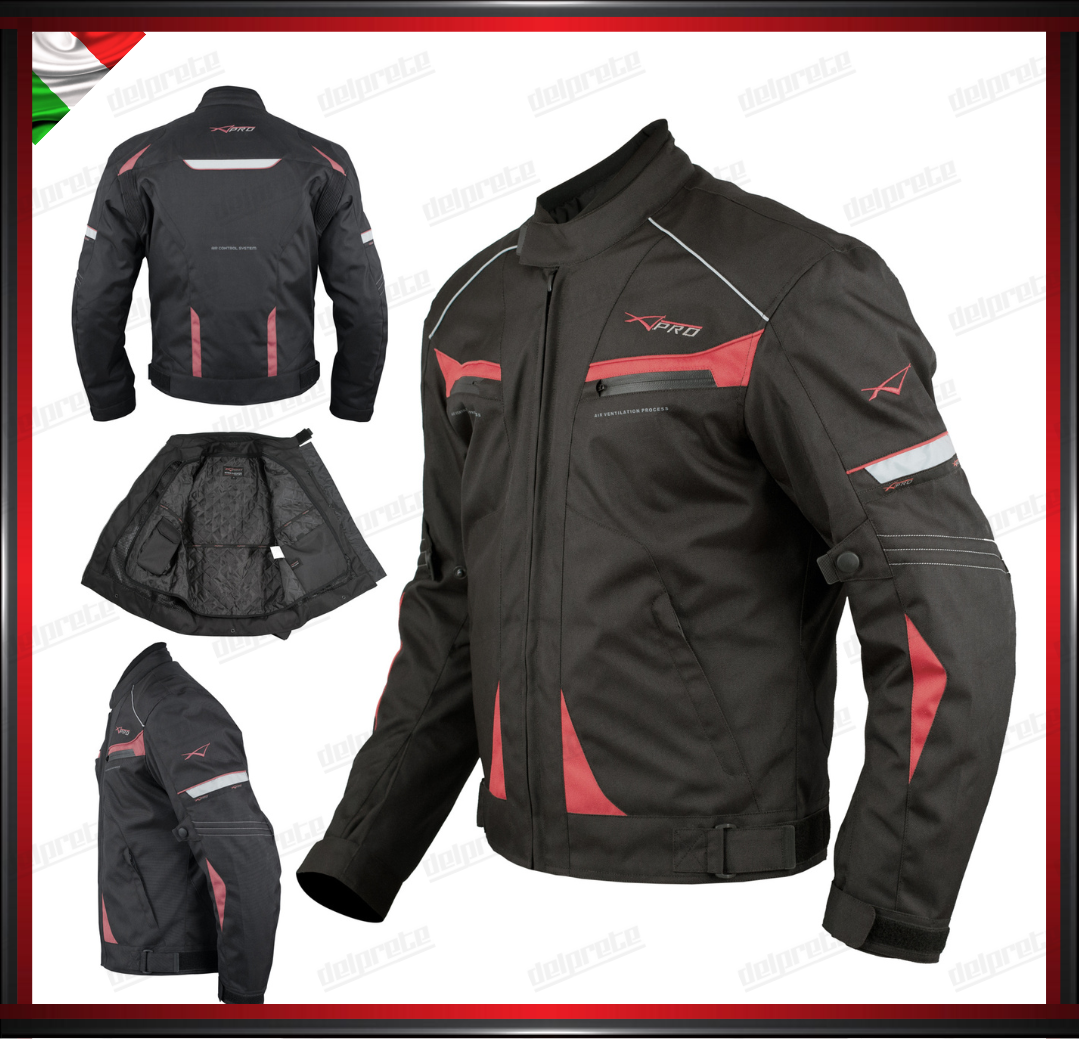 GIACCA IN TESSUTO INSERTI ROSSO IMPERMEABILE E VENTILATA PROTEZIONI OMOLOGATE CE