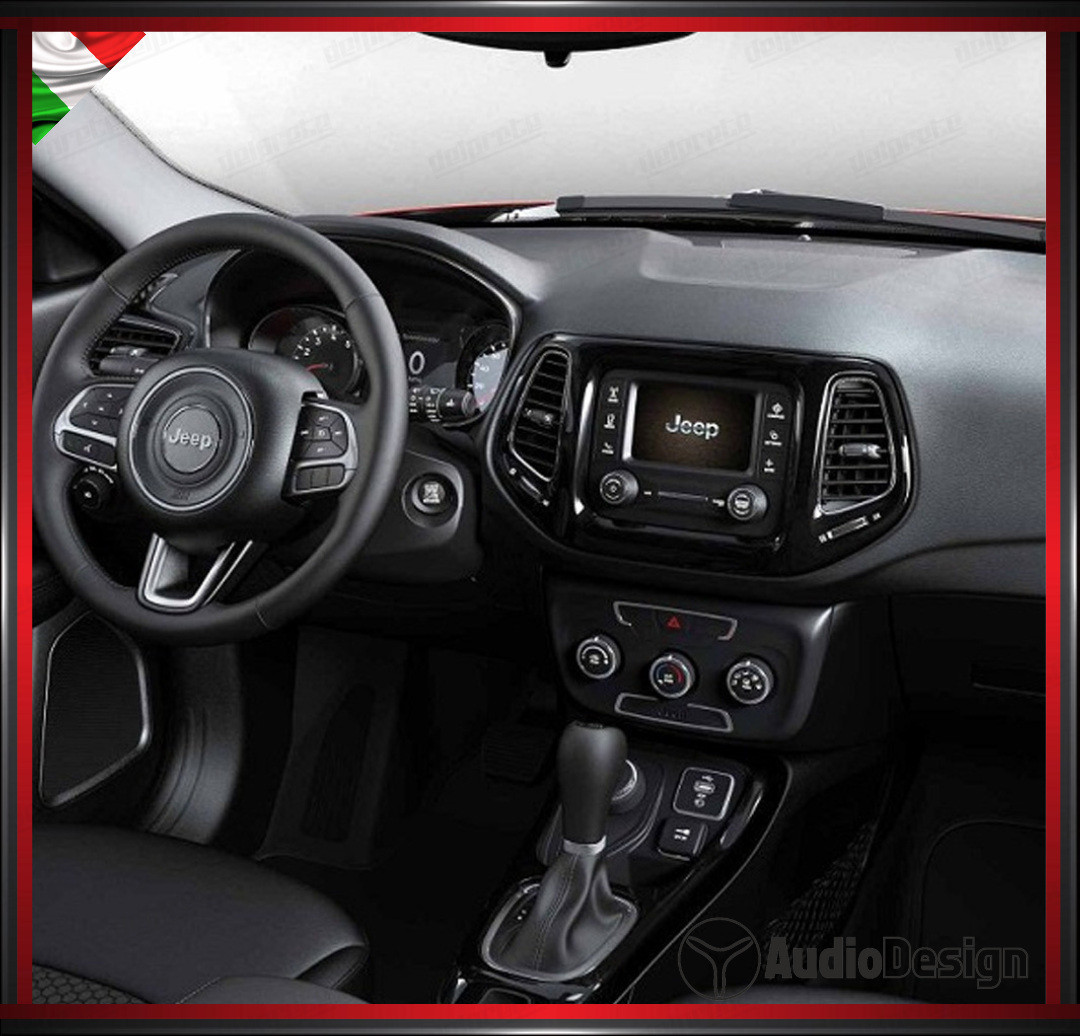 MASCHERINA 2DIN KIT MONTAGGIO AUTORADIO JEEP COMPASS 2 MP 2016> NERO - AUDIODESIGN
