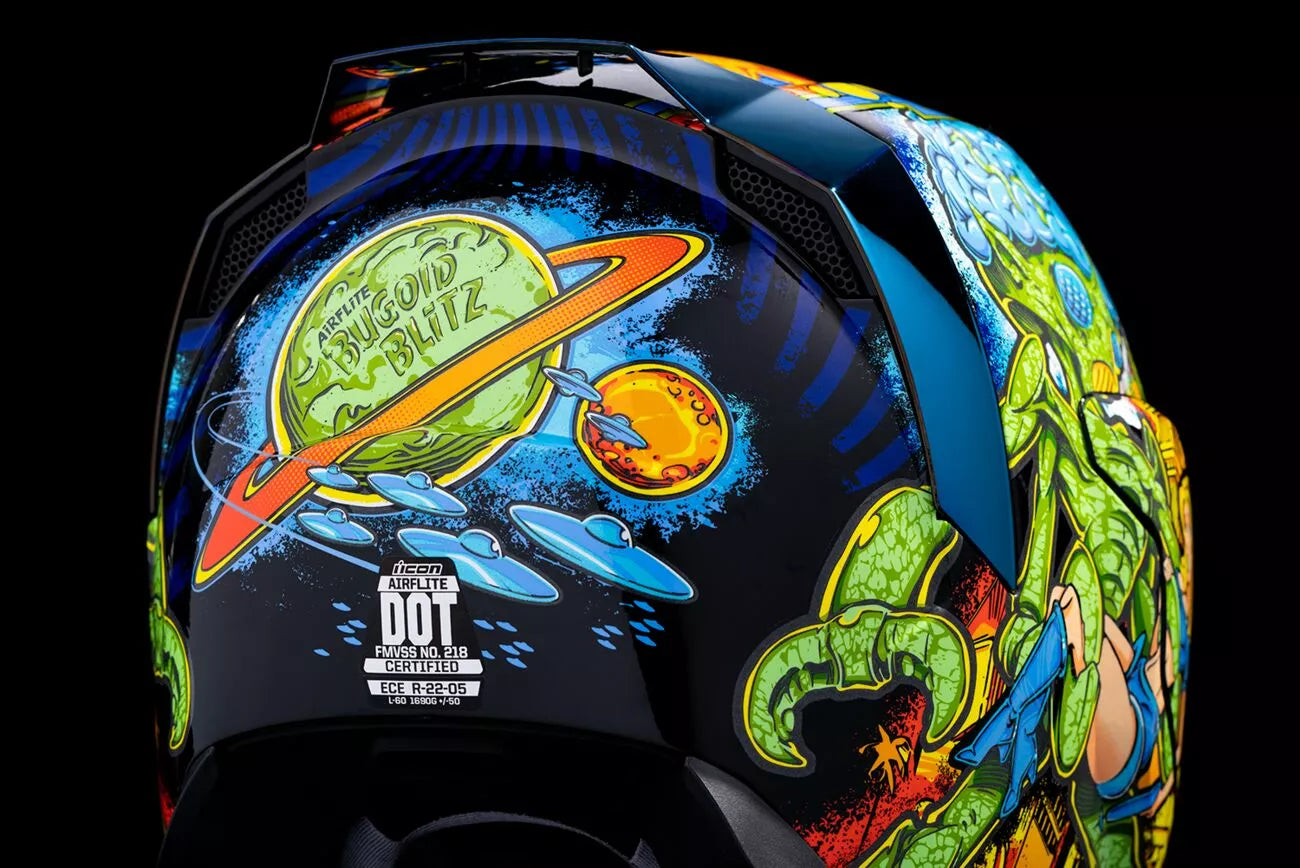 CASCO INTEGRALE - ICON AIRFLITE BUGOID BLITZ - OMOLOGATO ECE 2206