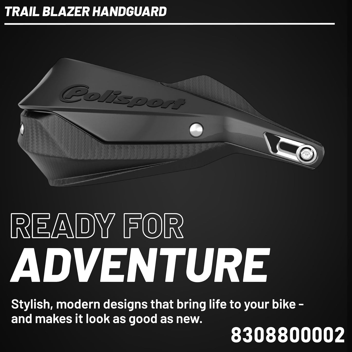 POLISPORT - SET PARAMANI TRAIL BLAZER 2 CON SET DI FISSAGGIO E BARRA MX-STYLE NERO