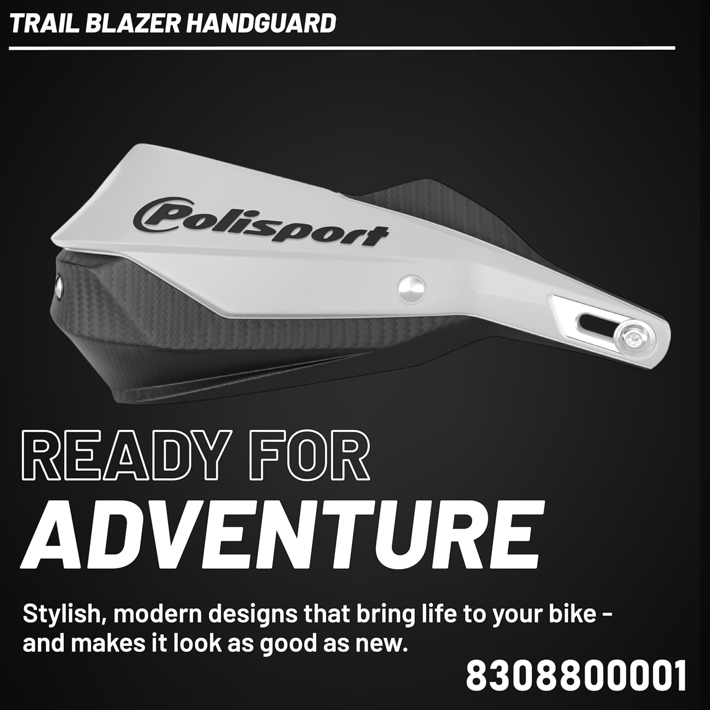 POLISPORT - SET PARAMANI TRAIL BLAZER 2 CON SET DI FISSAGGIO E BARRA MX-STYLE BIANCO