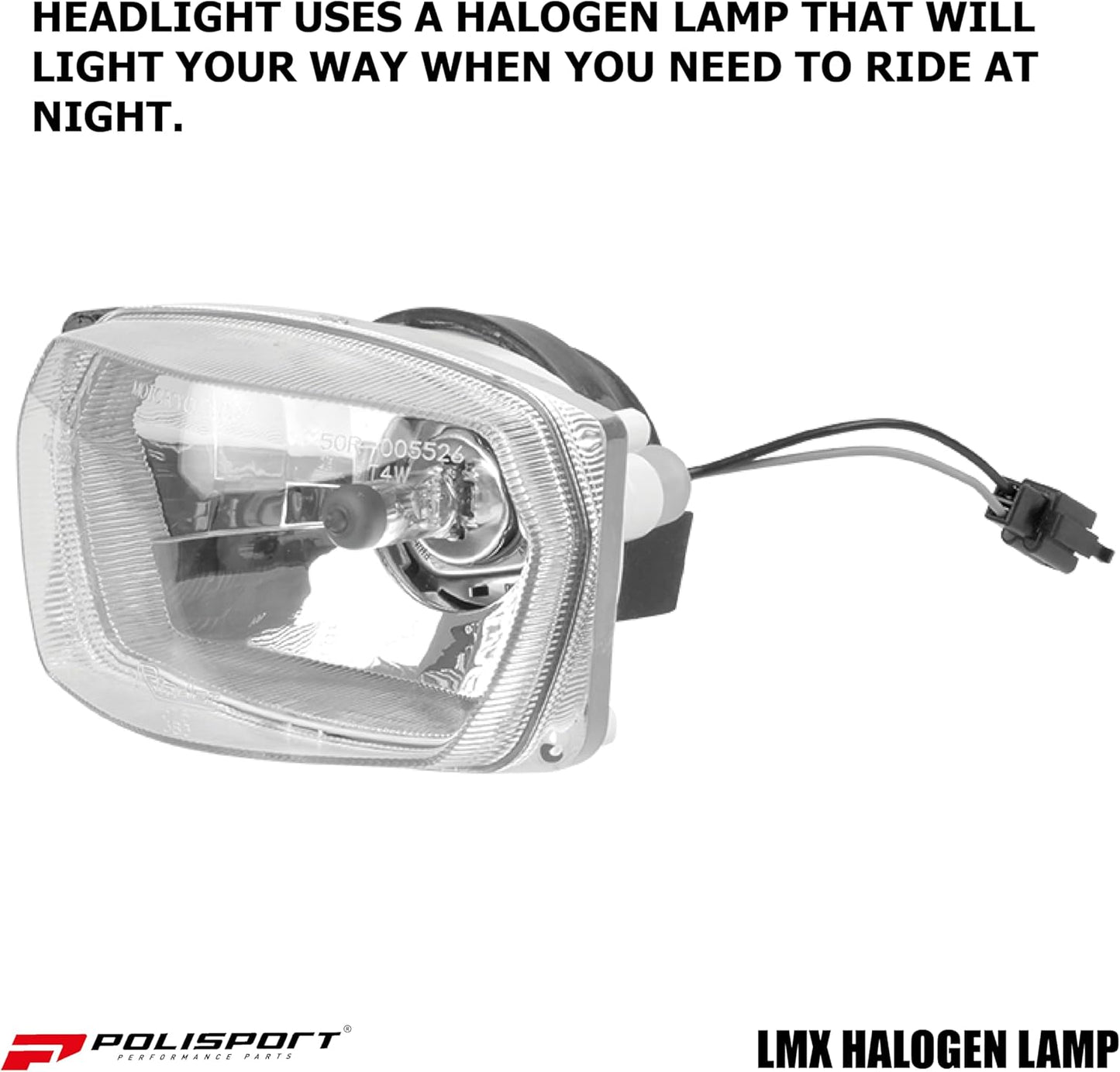 POLISPORT - FARO E MASCHERINA COMPLETO ALOGENA LMX ECE CROSS ENDURO NERO