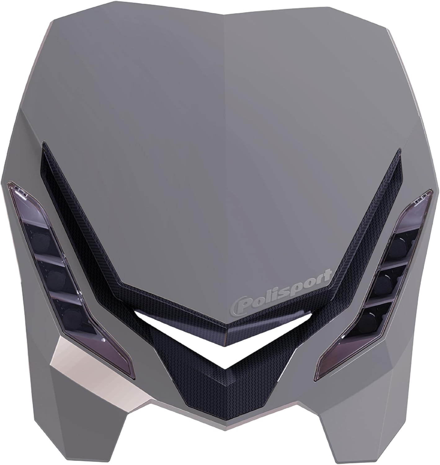 POLISPORT - FARO E-BLAZE LED MASCHERINA IN CARBONIO CROSS ENDURO GRIGIO NARDO