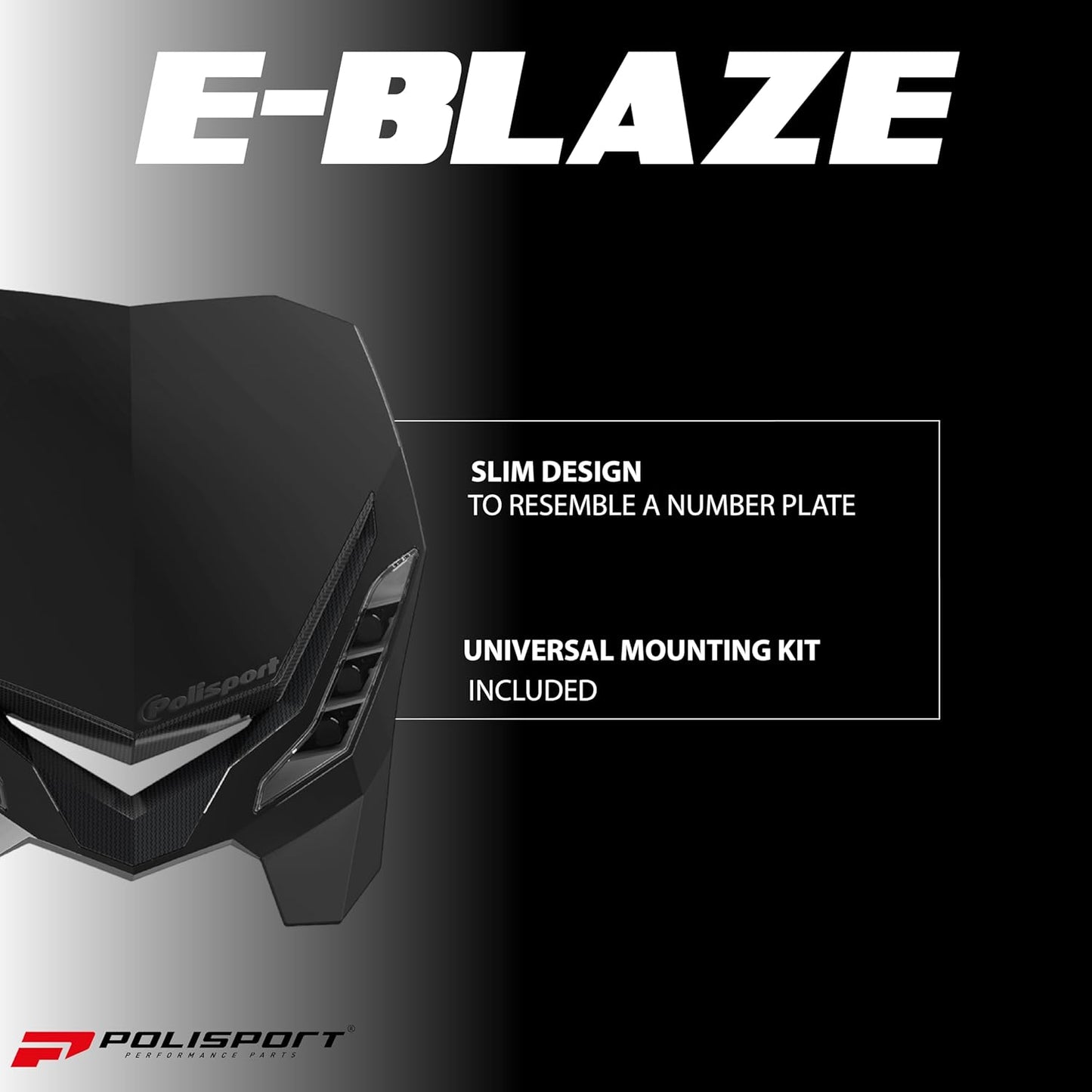 POLISPORT - FARO E-BLAZE LED MASCHERINA IN CARBONIO CROSS ENDURO NERO