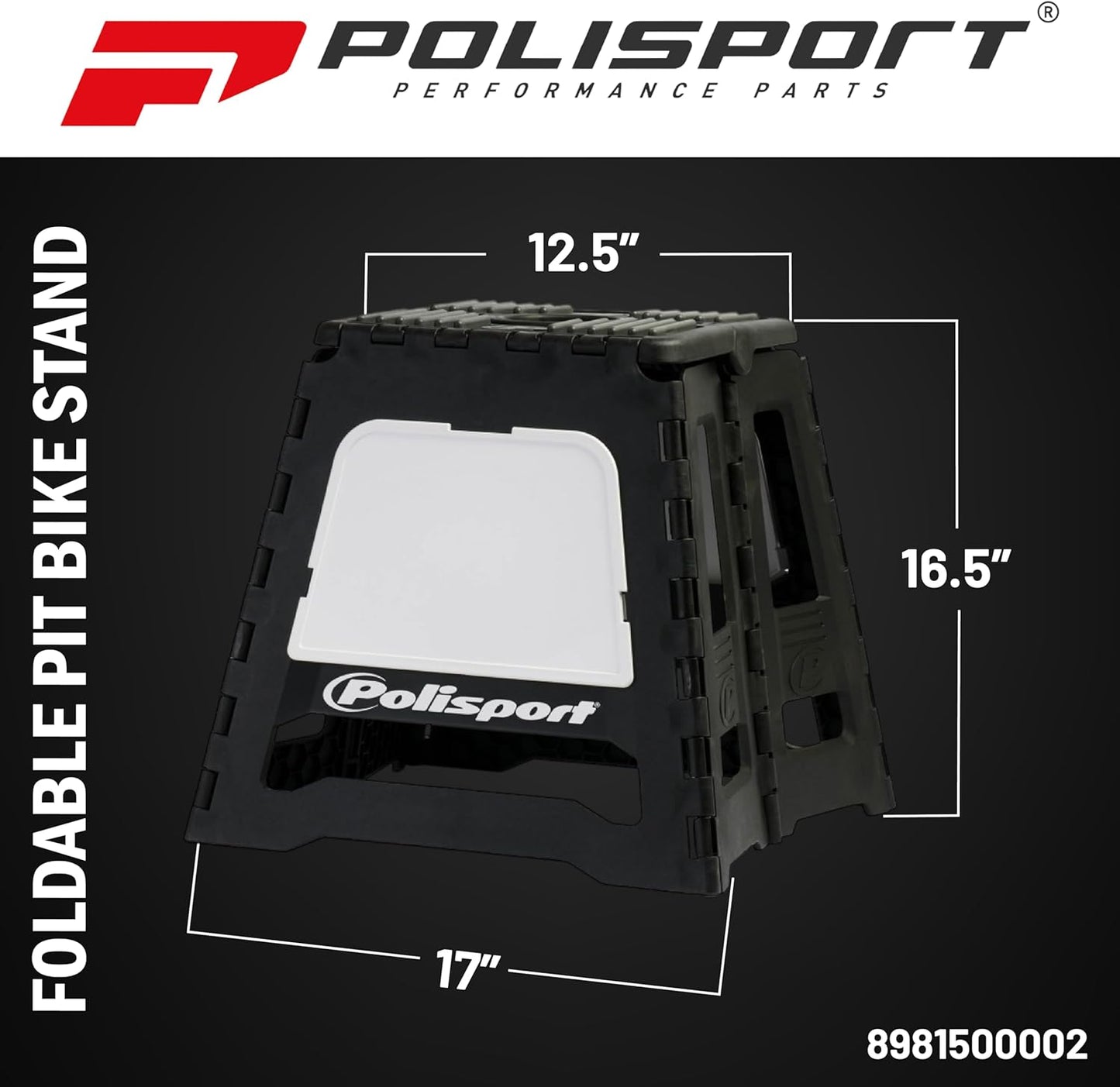 POLISPORT - SUPPORTO MOTO STAND PIEGHEVOLE PORTATILE CAVALLETTO CROSS ENDURO BIANCO