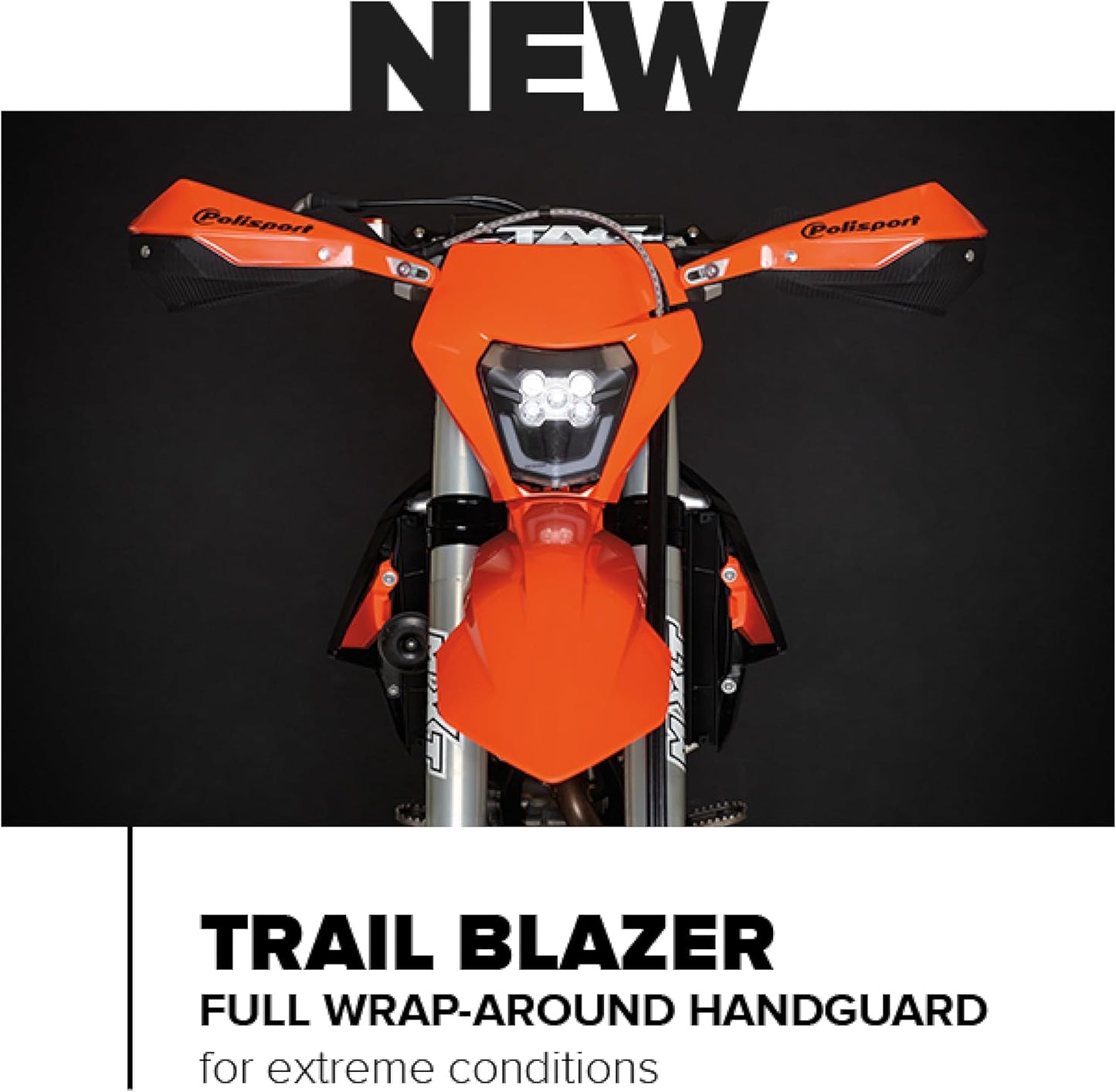 POLISPORT - SET PARAMANI TRAIL BLAZER 2 CON SET DI FISSAGGIO E BARRA MX-STYLE NERO