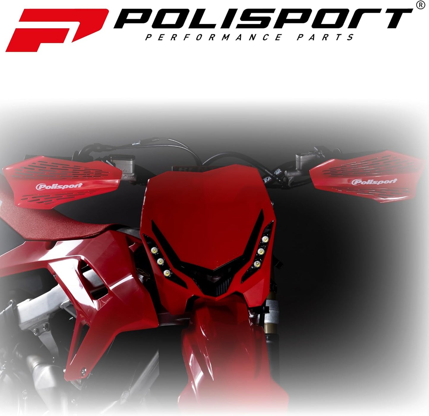 POLISPORT - FARO E-BLAZE LED MASCHERINA IN CARBONIO CROSS ENDURO BIANCO