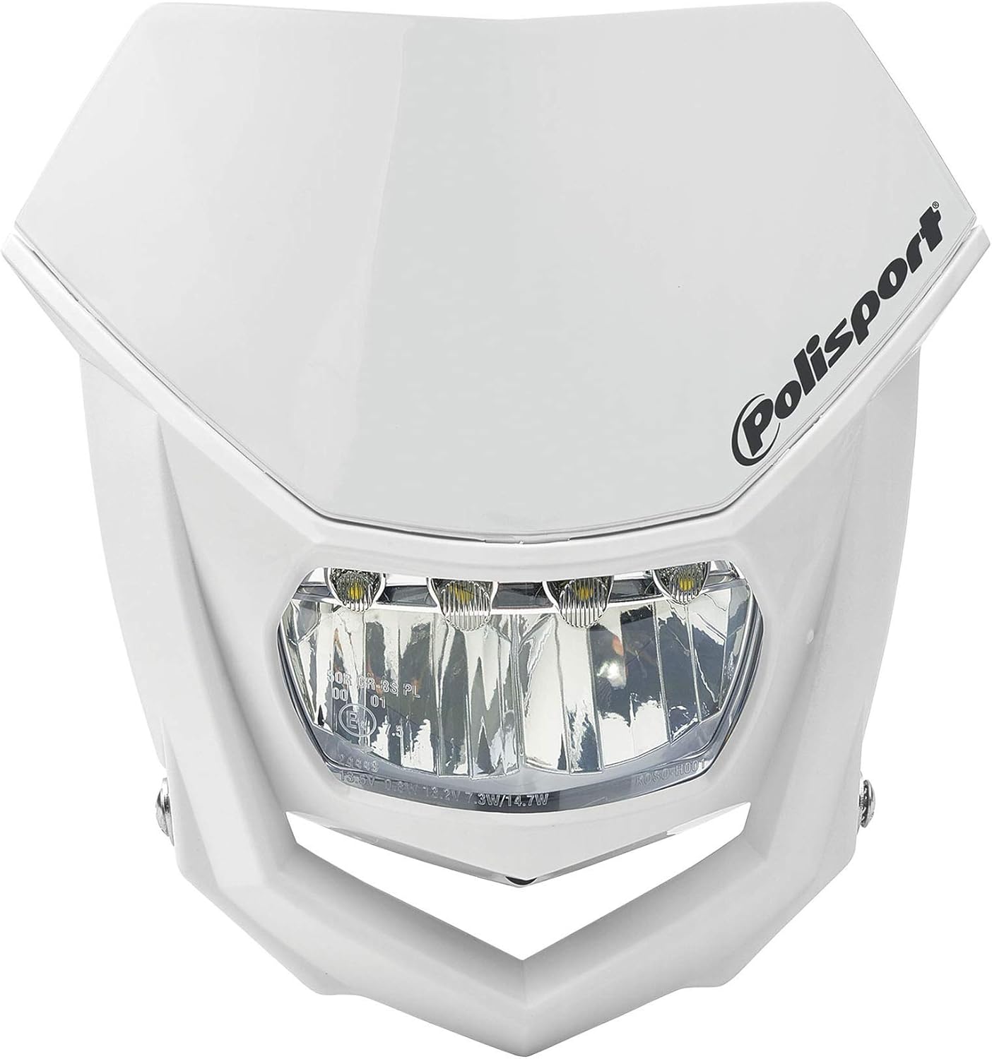 POLISPORT - FARO E MASCHERINA COMPLETO HEADLIGHT HALO LED ECE CROSS ENDURO BIANCO