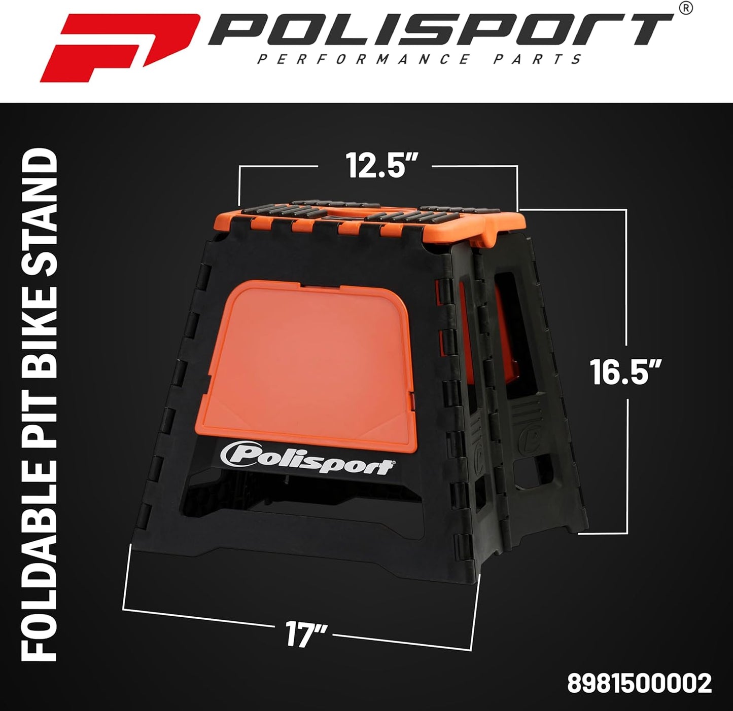 POLISPORT - SUPPORTO MOTO STAND PIEGHEVOLE PORTATILE CAVALLETTO CROSS ENDURO ARANCIONE