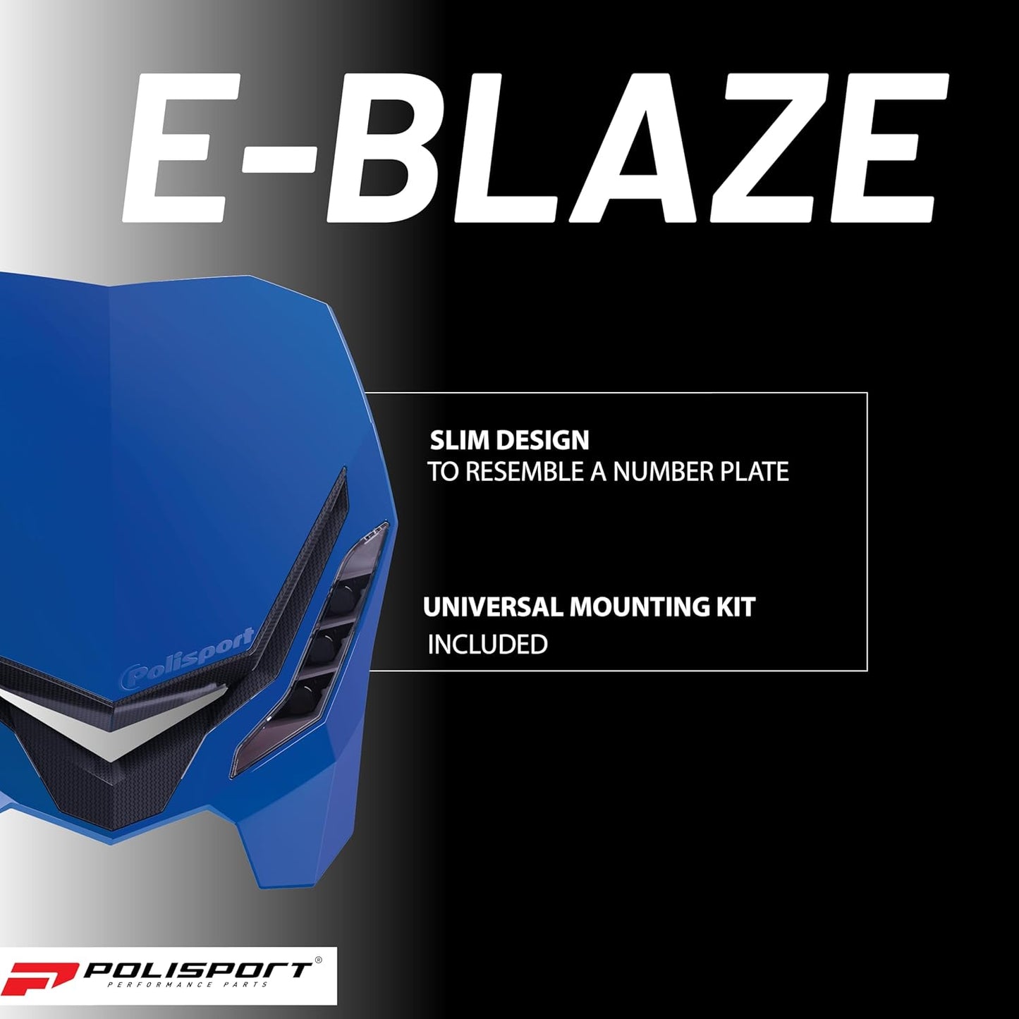 POLISPORT - FARO E-BLAZE LED MASCHERINA IN CARBONIO CROSS ENDURO BLU