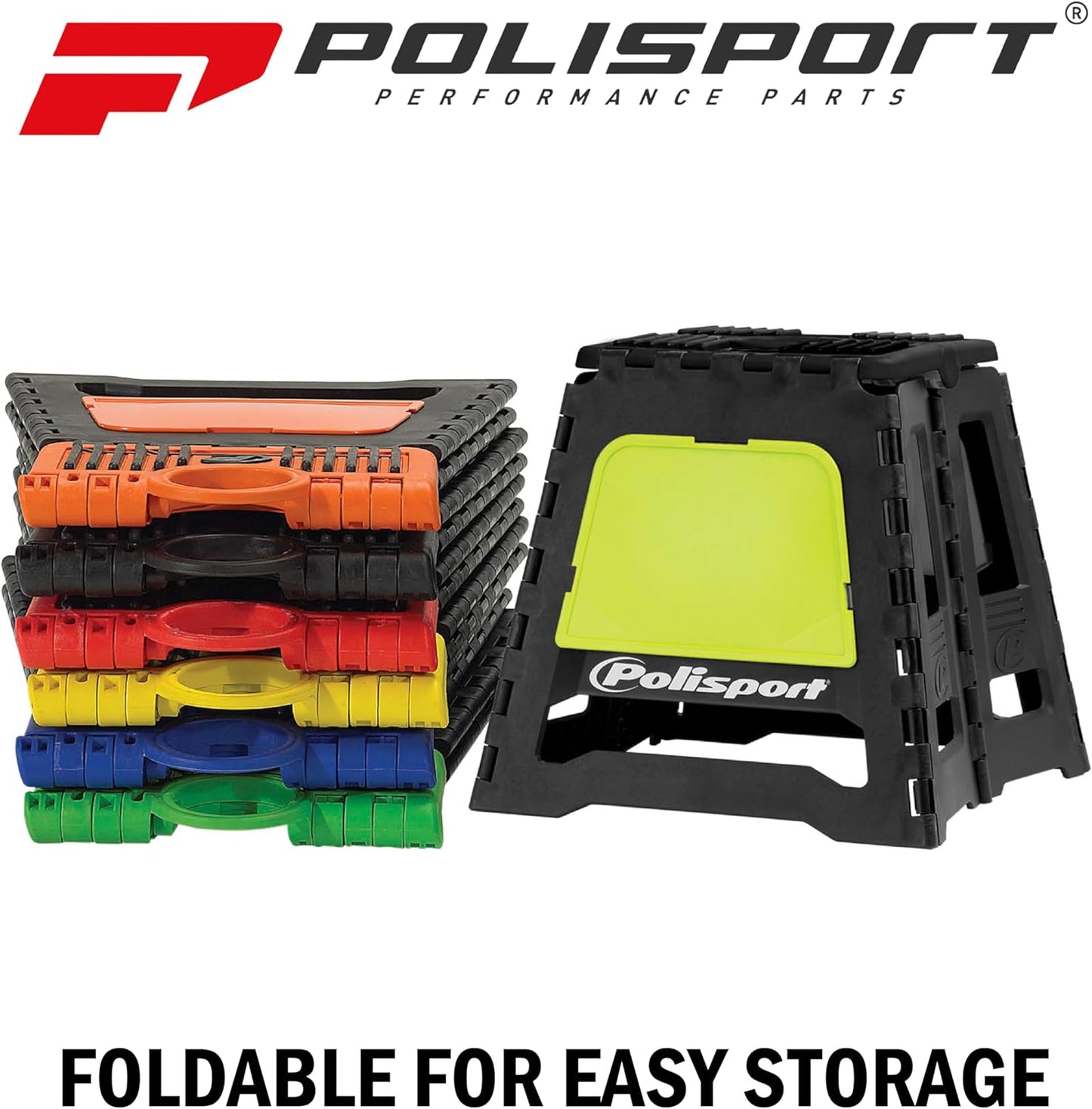 POLISPORT - SUPPORTO MOTO STAND PIEGHEVOLE PORTATILE CAVALLETTO CROSS ENDURO ROSSO