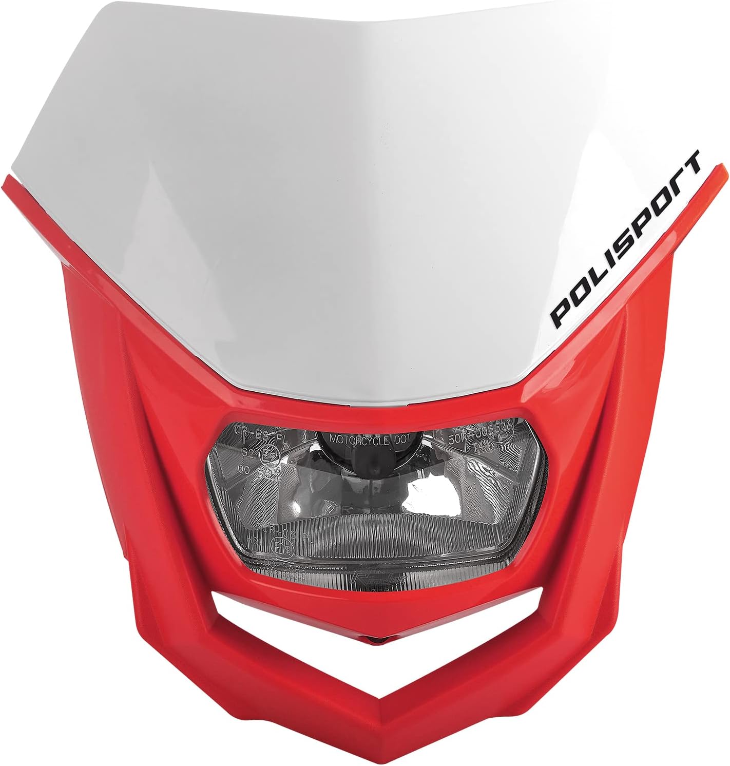 POLISPORT - FARO E MASCHERINA COMPLETO ALOGENA HALO ECE CROSS ENDURO ROSSO