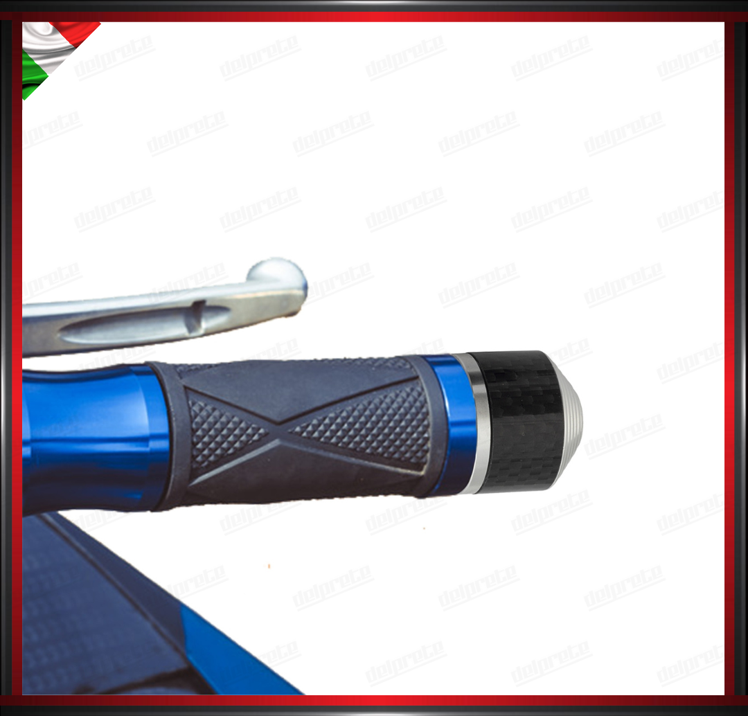 COPPIA CONTRAPPESI MANUBRIO CARBON E NERO MOTO SCOOTER STABILIZZATORI BILANCIERI UNIVERSALI ALLUMINIO