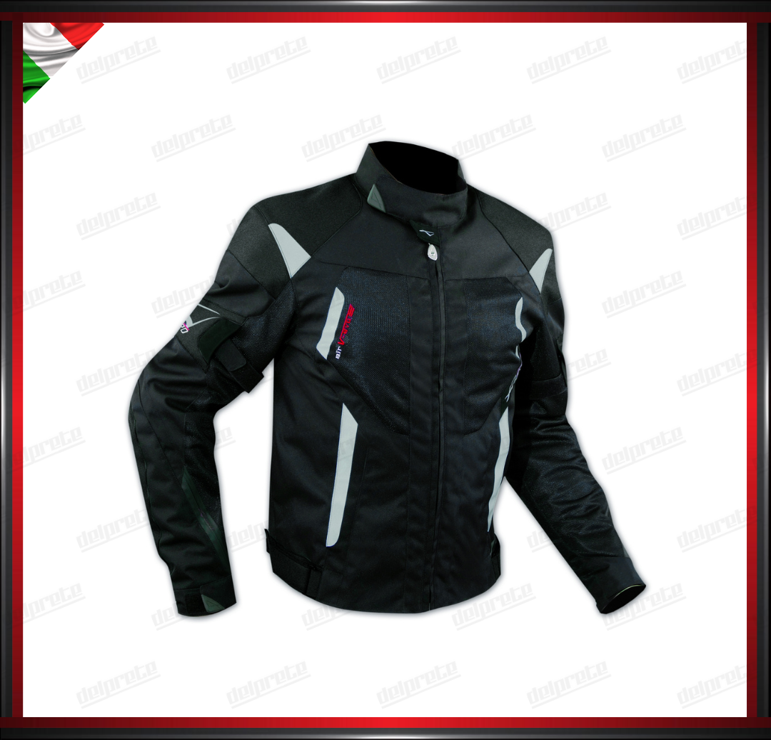 GIACCA MOTO IN TESSUTO CORDURA NERO MESH A RETE TRAFORATA PRIMAVERILE OMOLOGATO CE