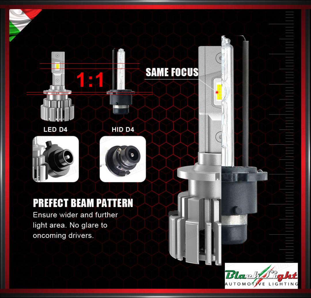 KIT LED D4S D4R SIRIUS 12V 6000K 9000 LUMEN PLUG-IN DA XENON A LED - SERIE OELED XL D4 HLG
