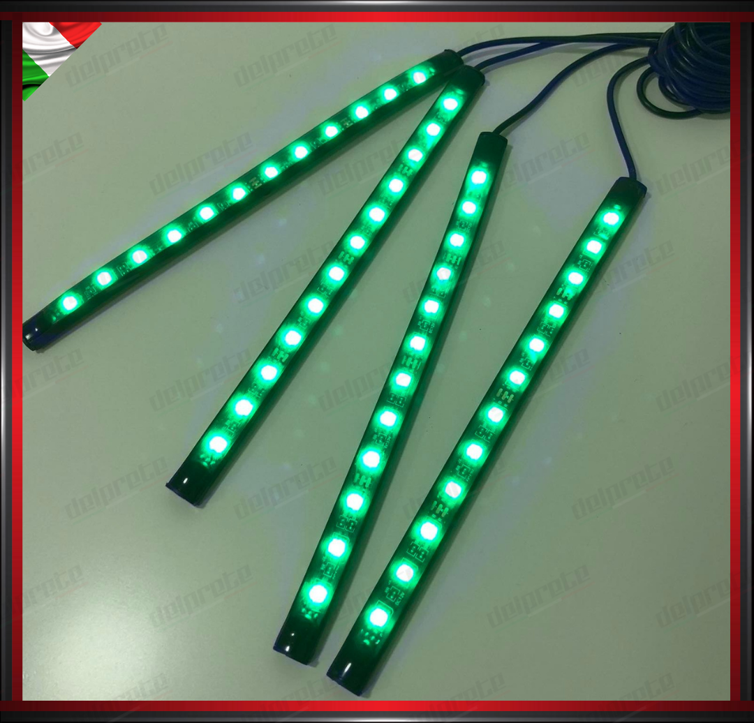 STRISCIA LED VANO PIEDI INTERNI AUTO AMBIENT LIGHT RGB MULTICOLORE COMANDO APP