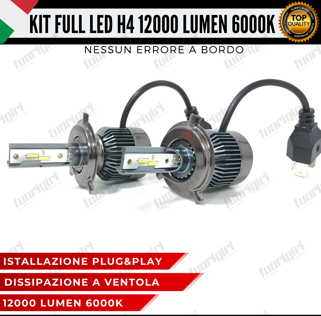 KIT FARI LED FIAT PANDA 169 ANABBAGLIANTI ABBAGLIANTI H4 LUCI POSIZIONE 12000LM