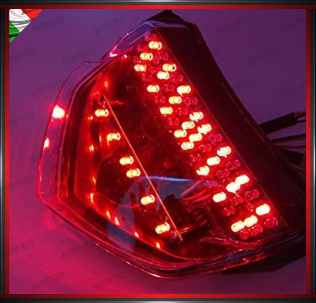 STOP FARO POSTERIORE LED SUZUKI GSXR 600 750 DAL 04 AL 05 BIANCO CON LUCE ROSSA