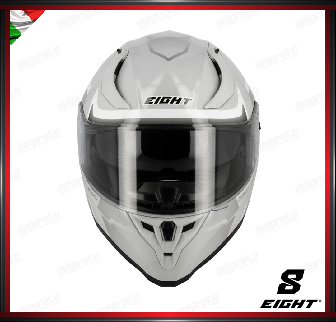 CASCO INTEGRALE - EIGHT VENGE S441 BIANCO GRIGIO LUCIDO + PINLOCK