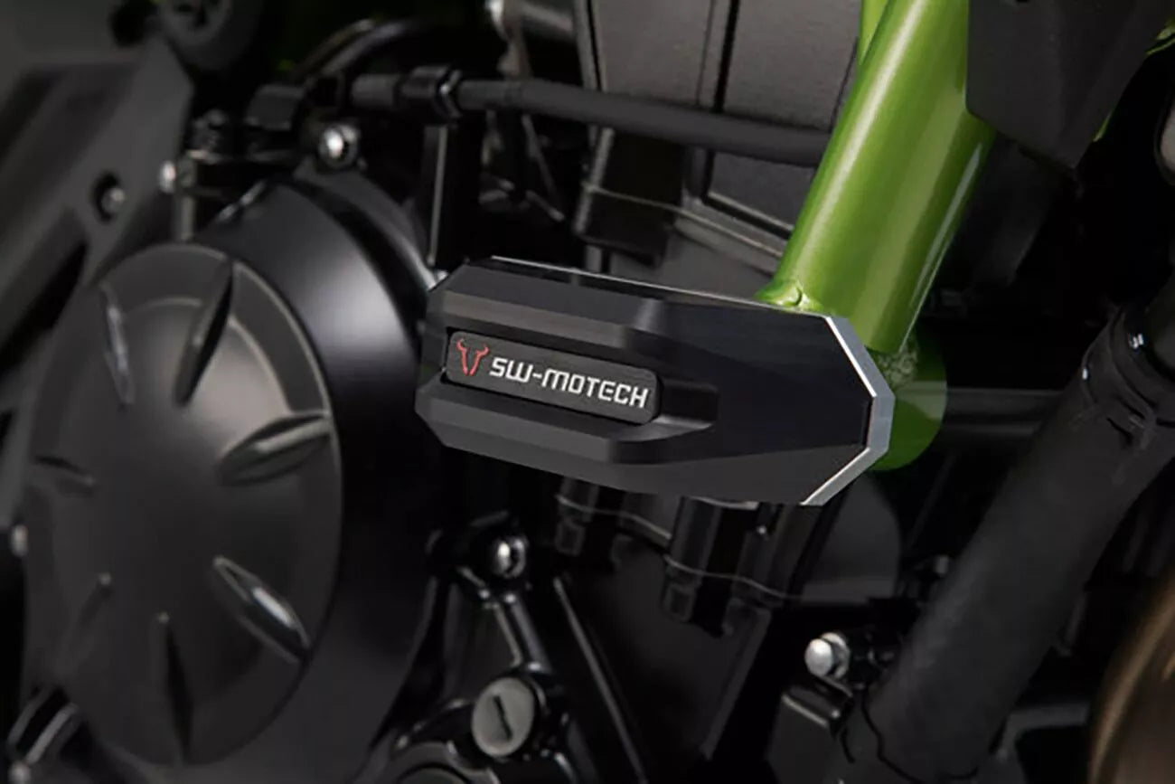 SW-MOTECH - KIT TAMPONI DI PROTEZIONE PER TELAIO NERO KAWASAKI Z650 (16-) / Z650RS (21-).
