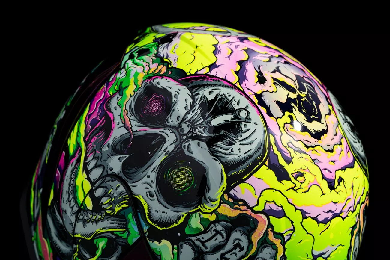 CASCO INTEGRALE - ICON AIRFORM HIPPY DIPPY - OMOLOGATO ECE 2206 VERDE TESCHIO
