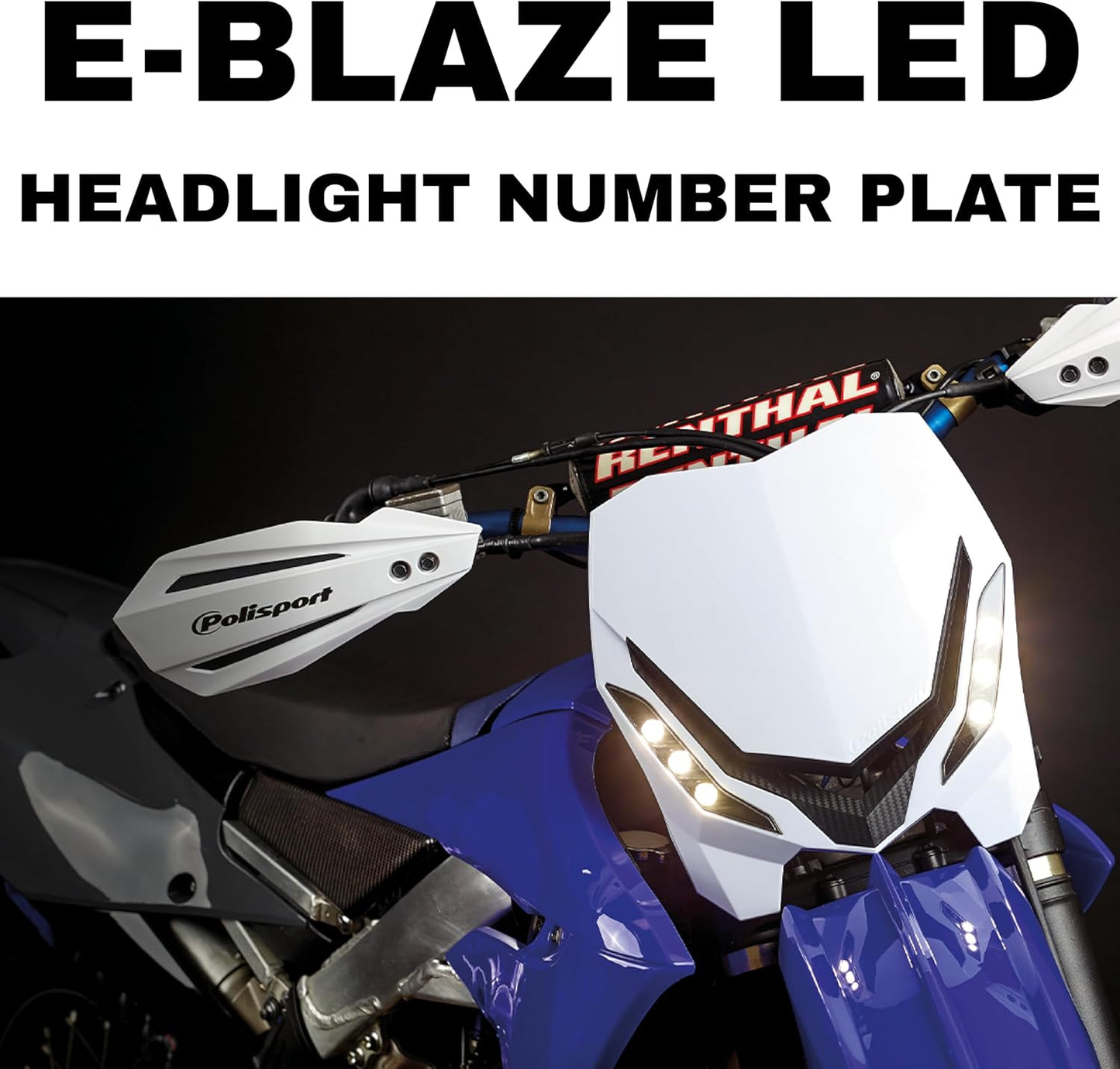 POLISPORT - FARO E-BLAZE LED MASCHERINA IN CARBONIO CROSS ENDURO BIANCO