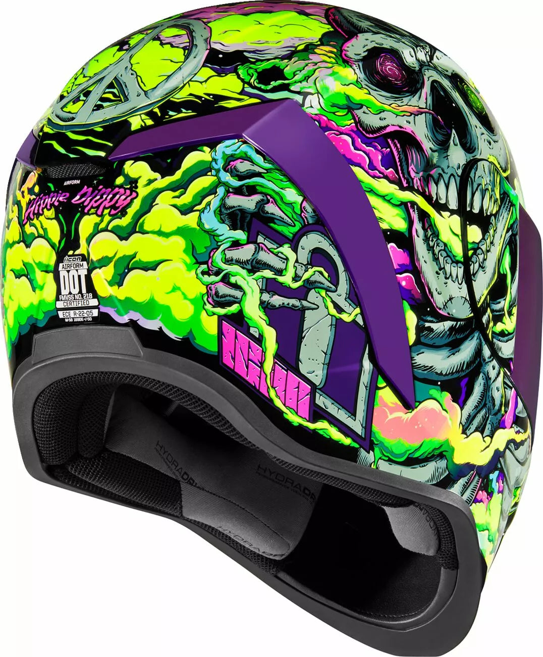 CASCO INTEGRALE - ICON AIRFORM HIPPY DIPPY - OMOLOGATO ECE 2206 VERDE TESCHIO