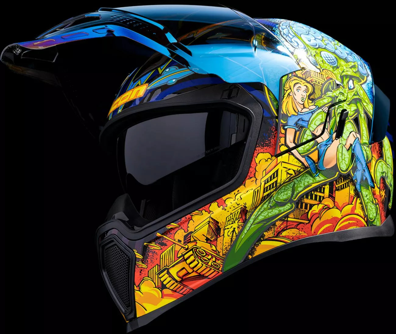 CASCO INTEGRALE - ICON AIRFLITE BUGOID BLITZ - OMOLOGATO ECE 2206