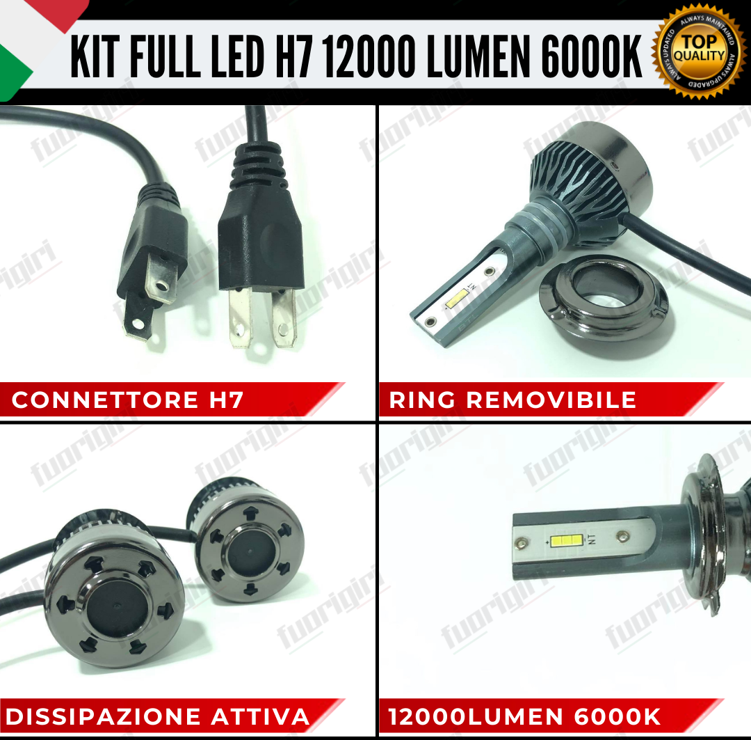 KIT FULL LED CITROEN C3 MK3 III H7 ANABBAGLIANTI 6000K BIANCO 12000 LUMEN CANBUS