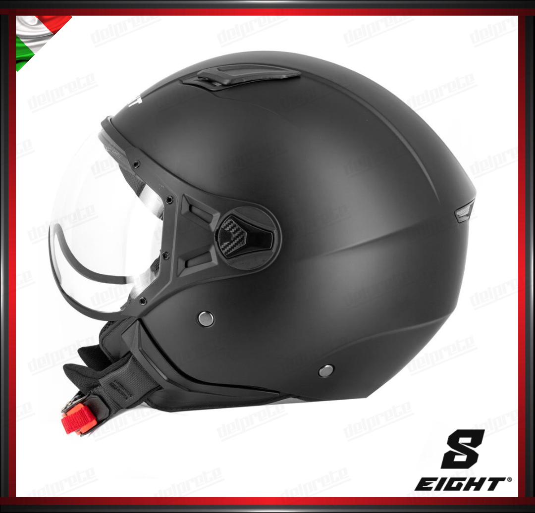 CASCO JET - EIGHT LEOV S779 VISIERA AVIATORE - NERO OPACO