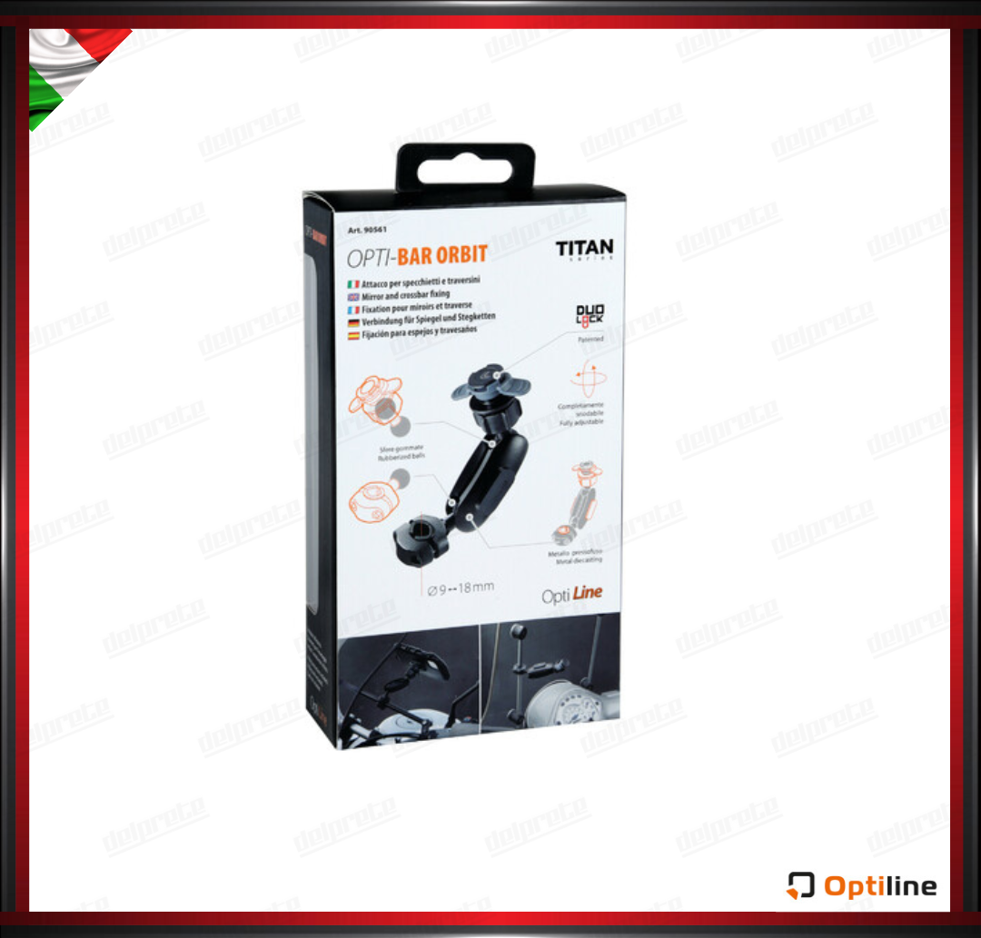 TITAN BAR ORBIT PORTA TELEFONO CON SUPPORTO SDONATO ATTACCO TRAVERSINI E SPECCHIETTI DUOLOCK