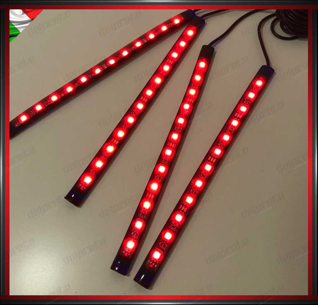 STRISCIA LED VANO PIEDI INTERNI AUTO AMBIENT LIGHT RGB MULTICOLORE COMANDO APP