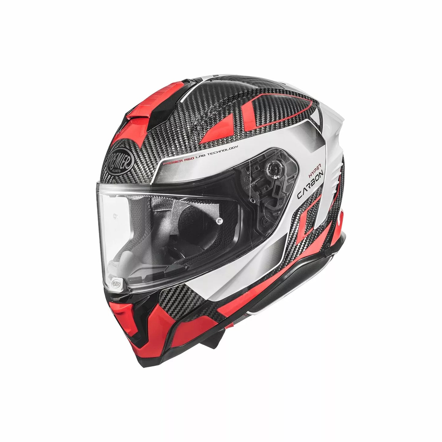 CASCO INTEGRALE - PREMIER HYPER CARBON - OMOLOGATO ECE 2206 BIANCO E ROSSO