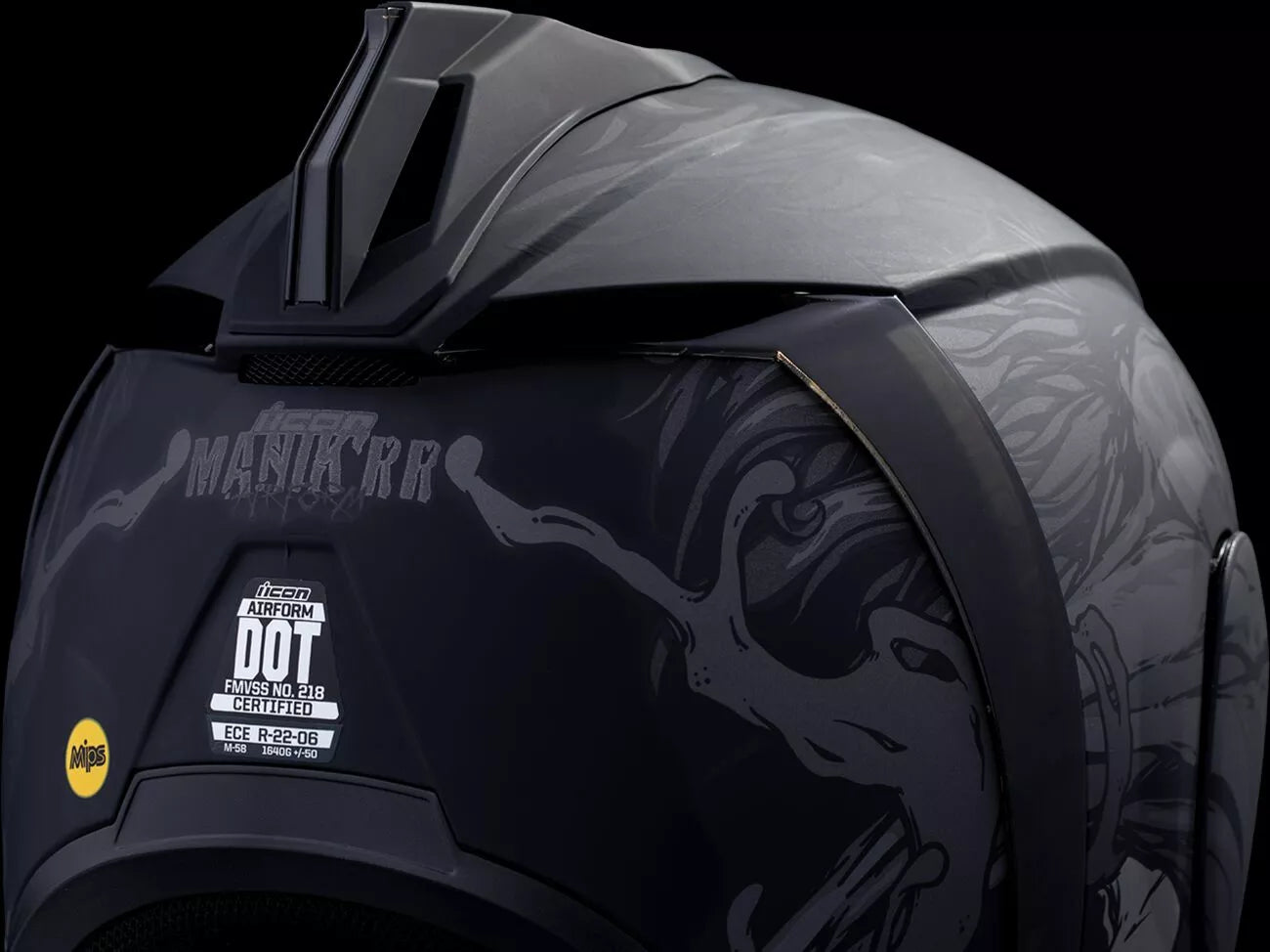 CASCO INTEGRALE - ICON AIRFORM MANIK'RR MIPS - OMOLOGATO ECE 2206 NERO E GRIGIO