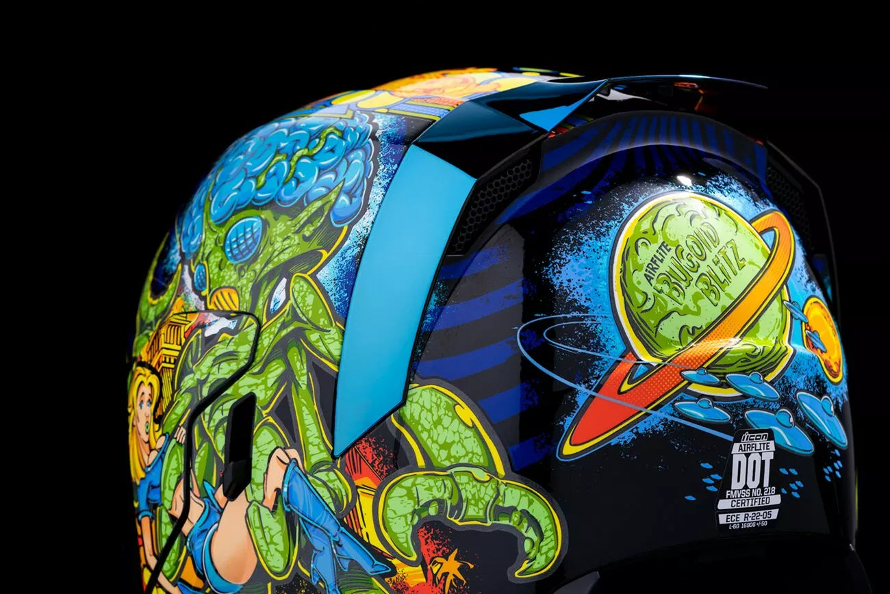 CASCO INTEGRALE - ICON AIRFLITE BUGOID BLITZ - OMOLOGATO ECE 2206