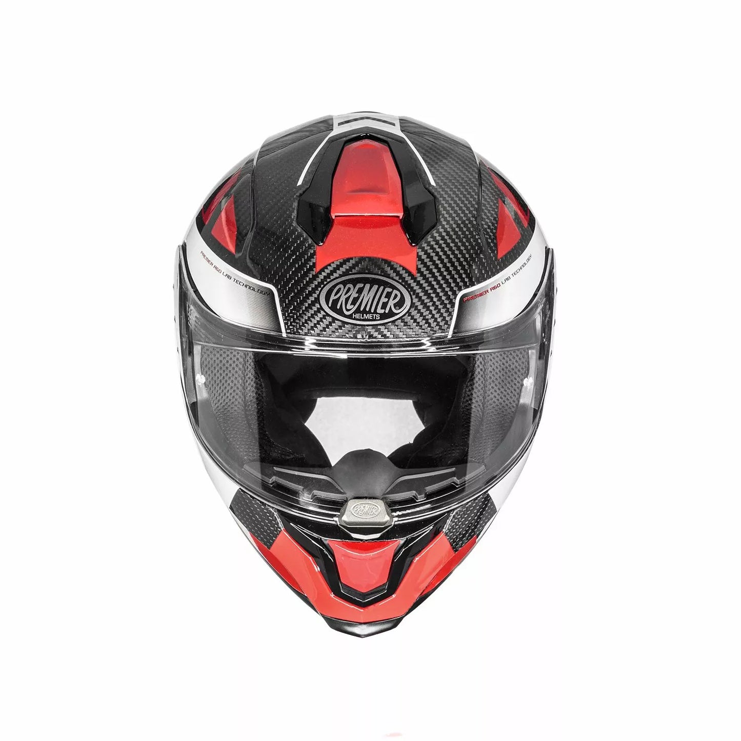 CASCO INTEGRALE - PREMIER HYPER CARBON - OMOLOGATO ECE 2206 BIANCO E ROSSO