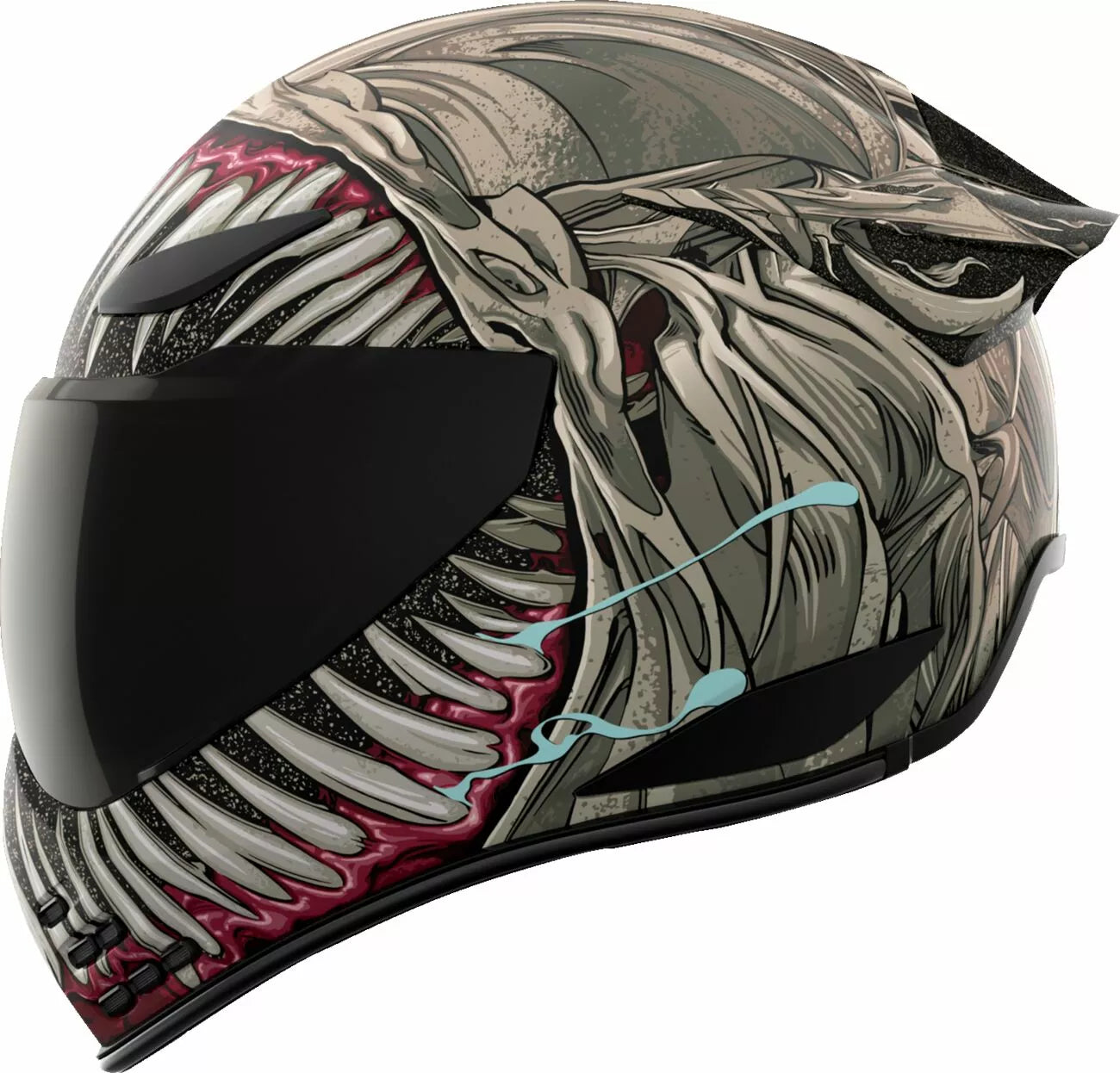 CASCO INTEGRALE - ICON DOMAIN GRAND MAW - OMOLOGATO ECE 2206 AEROGRAFATO
