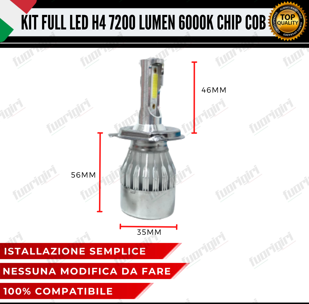 KIT FULL LED FIAT PANDA MK3 312 ANABBAGLIANTI ABBAGLIANTI DRL FENDINEBBIA 7200LUMEN