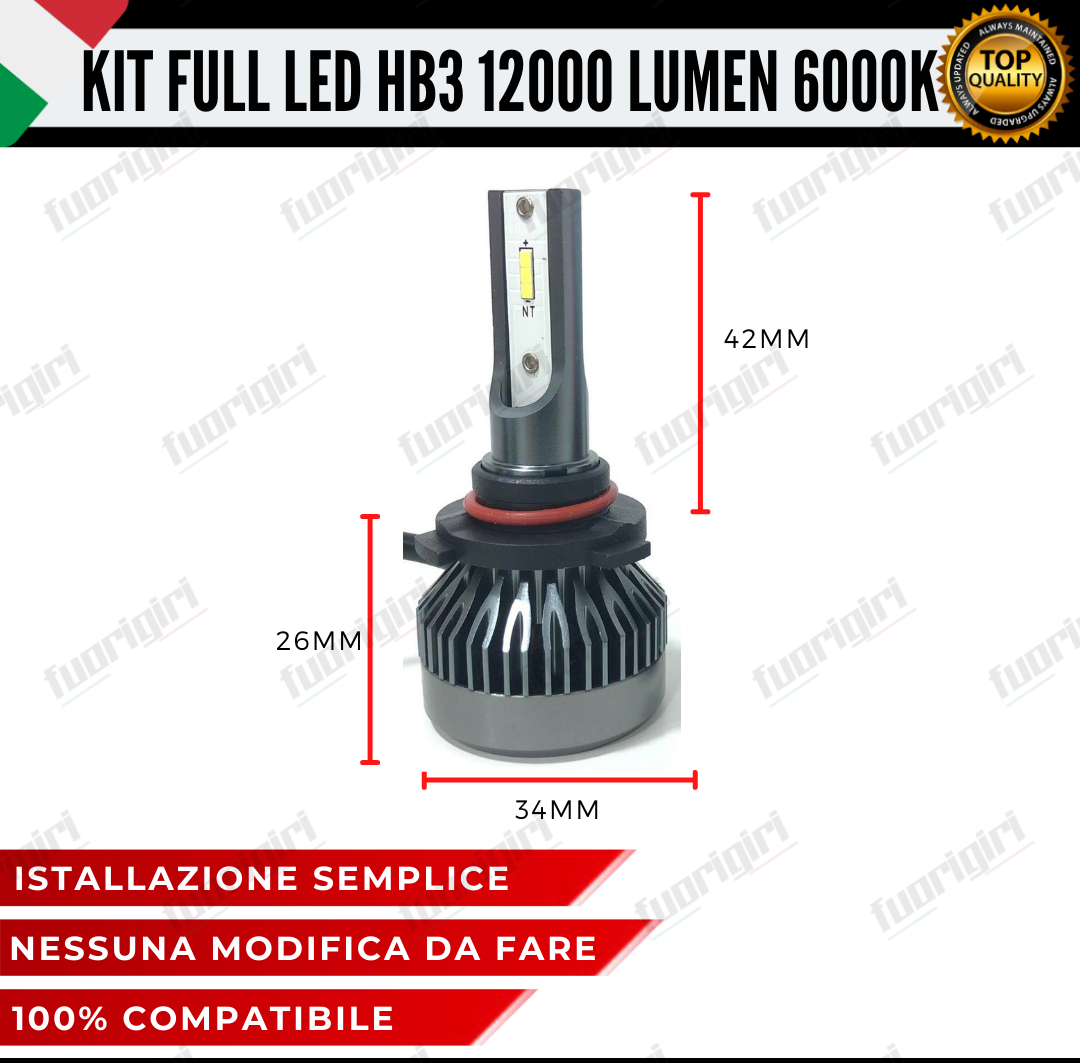 KIT FARI FULL LED 12000LUMEN FIAT FREEMONT ANABBAGLIANTI ABBAGLIANTI POSIZIONE 6000K