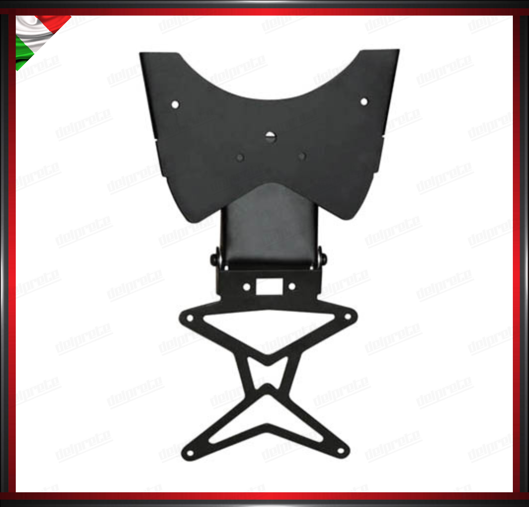 PORTA TARGA CON INCLINAZIONE REGOLABILE MOTO SCOOTER CUSTOM UNIVERSALE NERO