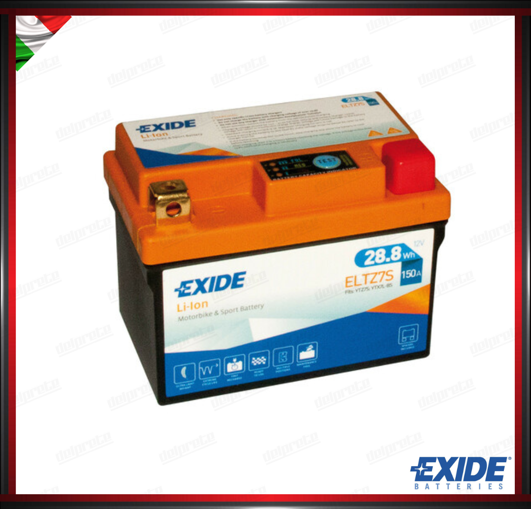 EXELTZ7S BATTERIA 12V - EXIDE BIKE LI-ION LIFEPO4 - 28,8 Wh - 150 A - IONI DI LITIO 113x70x85 mm
