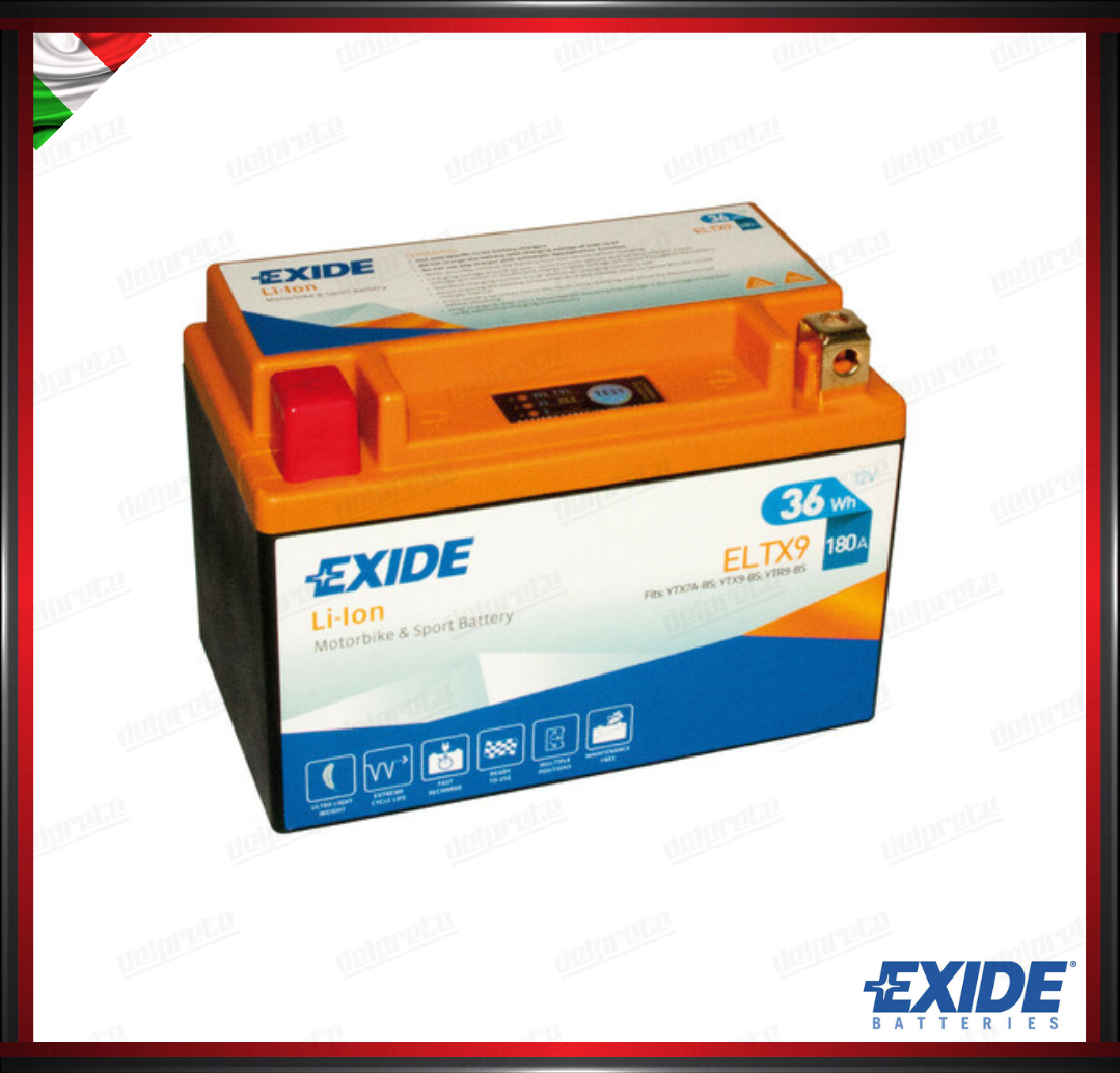 EXELTX9 BATTERIA 12V - EXIDE BIKE LI-ION LIFEPO4 - 36 Wh - 180 A - IONI DI LITIO 150x87x105 mm